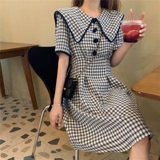 Plaid Peter Pan-collar Dress