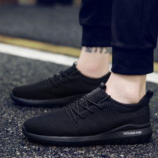 Knit Lace-up Athletic Sneakers