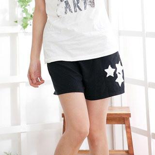 Star Appliqué Cotton Shorts