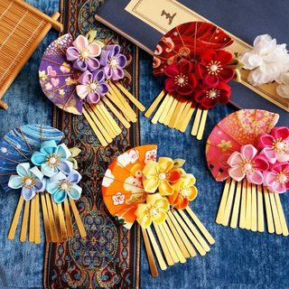 Fabric Floral Fan Hair Clip
