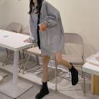 Polo Collar Mini Pullover Dress Gray - One Size