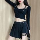 Long-sleeve Crop Top / Skort