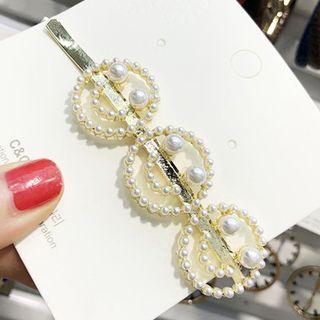Faux Pearl Smiley Hair Pin As Shown In Figure - One Size