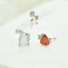 Rabbit & Carrot Non-matching Stud Earring