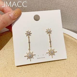Star Alloy Dangle Earring 1 Pair - 925 Silver - Gold - One Size