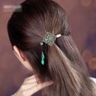 Faux Gemstone Alloy Hair Clip Copper & Green - One Size