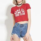 Printed Short Sleeve Cropped T-shirt