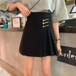 Pin Pleated A-line Skirt