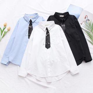 Shirt With Safety Pin Neck Tie