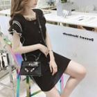 Short Sleeve Button Front Knit Dress