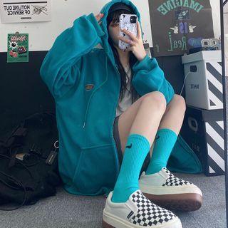 Zip Hoodie Turquoise - One Size