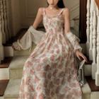Elbow-sleeve Light Jacket / Sleeveless Floral Dress