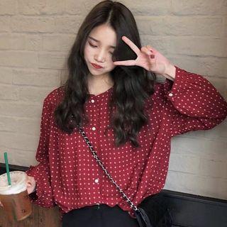 Puff Sleeve Pattern Shirt