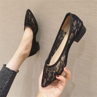 Pointy Low Heel Lace Flats