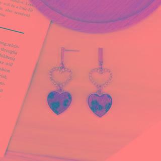 Rhinestone Leopard Print Heart Drop Earring