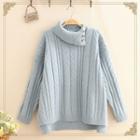 Mock-neck Dip-back Oversize Sweater