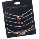 Set Of 6: Chain Anklet As Shown In Figure - One Size