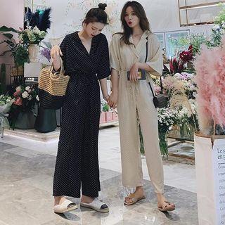 3/4 Sleeve V-neck Jumper Pants
