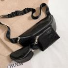 Faux Leather Belt Bag With Pouch