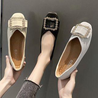 Floral Buckle Flats