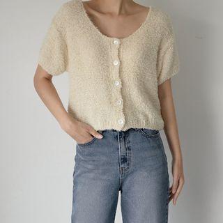 U-neck Cropped Cardigan