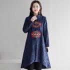 Embroidered Long Button Coat