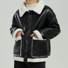 Long-sleeve Faux Leather Fleece Panel Jacket