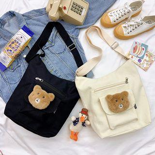Bear-detailed Canvas Tote Bag