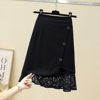 Floral Trim A-line Skirt