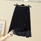 Floral Trim A-line Skirt