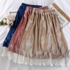 Reversible Velvet A-line Skirt