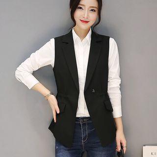 Single-button Lapel Vest