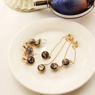 Alloy Gold Leaf Bead Dangle Earring