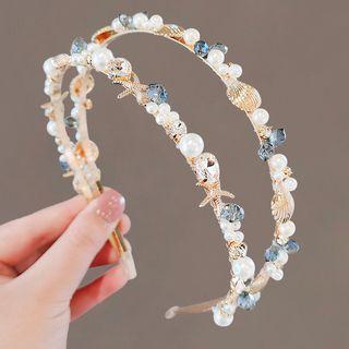 Faux Pearl Rhinestone Alloy Headband