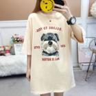 Dog Print Elbow-sleeve T-shirt Dress
