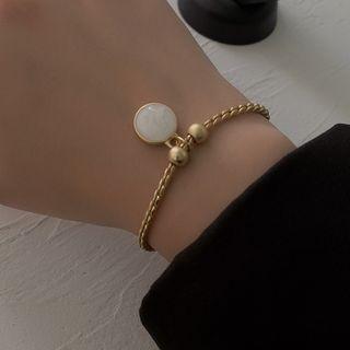 Disc Shell Alloy Bracelet Gold - One Size