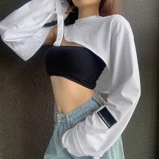 Cropped Sweatshirt White - One Size