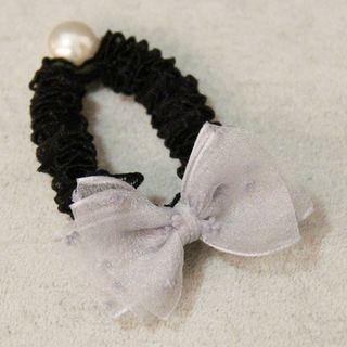 Bow & Faux Pearl Hair Tie