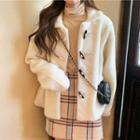 Fleece Duffle Coat Beige Almond - One Size