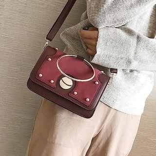Faux-leather Ring-handle Satchel