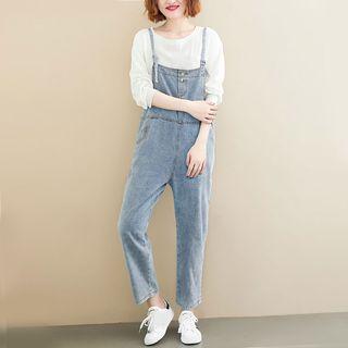 Plain Back Strap Denim Pants