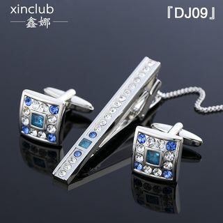 Set: Neck Tie Clip + Cuff Link Dj09 - One Size