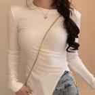 Long-sleeve Slitted Top