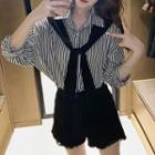 Set: Striped Shirt + Shawl