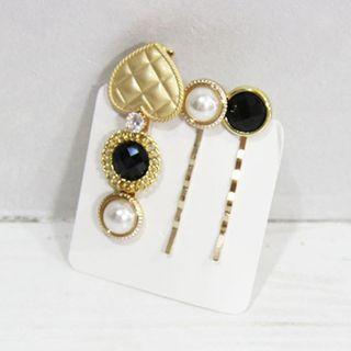 Set Of 3 / Set Of 4: Faux Pearl Hair Clip