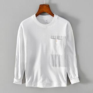 Long Sleeve Pinstripe Panel T-shirt
