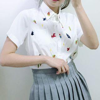 Animal Patterned Short-sleeve Shirt As Shown In Figure - One Size