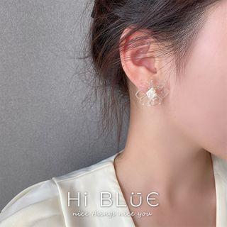 Transparent Flower Earring 1 Pair - Transparent - One Size