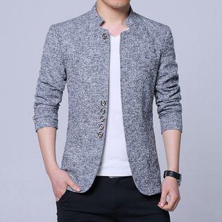 Stand Collar Slim-fit Buttoned Blazer