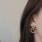 Rhinestone Star Drop Earring 1 Pair - White - One Size